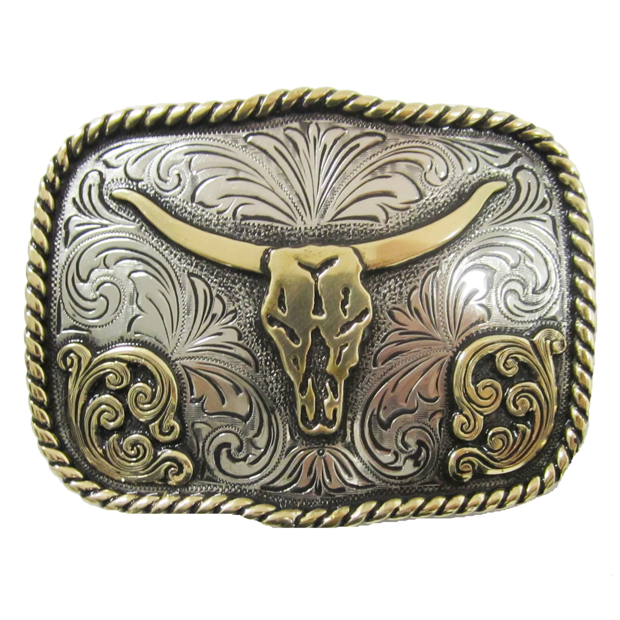 Longhorn Rope Edge Scallop Buckle