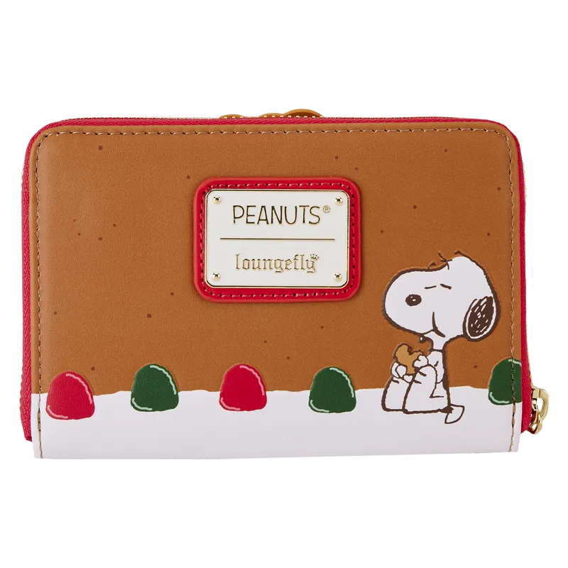 Loungefly Peanuts Snoopy Gingerbread Wreath Scented Zip Around Wallet