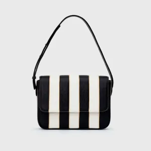 LUDOVICA FLAP BAG HUESO NEGRO