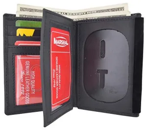 Marshal Genuine Cowhide Leather Badge RFID Wallet for Firefighters, Police etc. RFID2539TABK