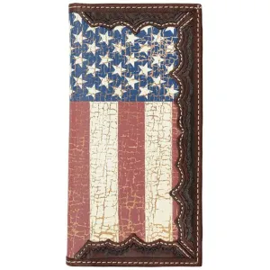 Men's Distressed USA Flag Rodeo Wallet by M&F Western DW841