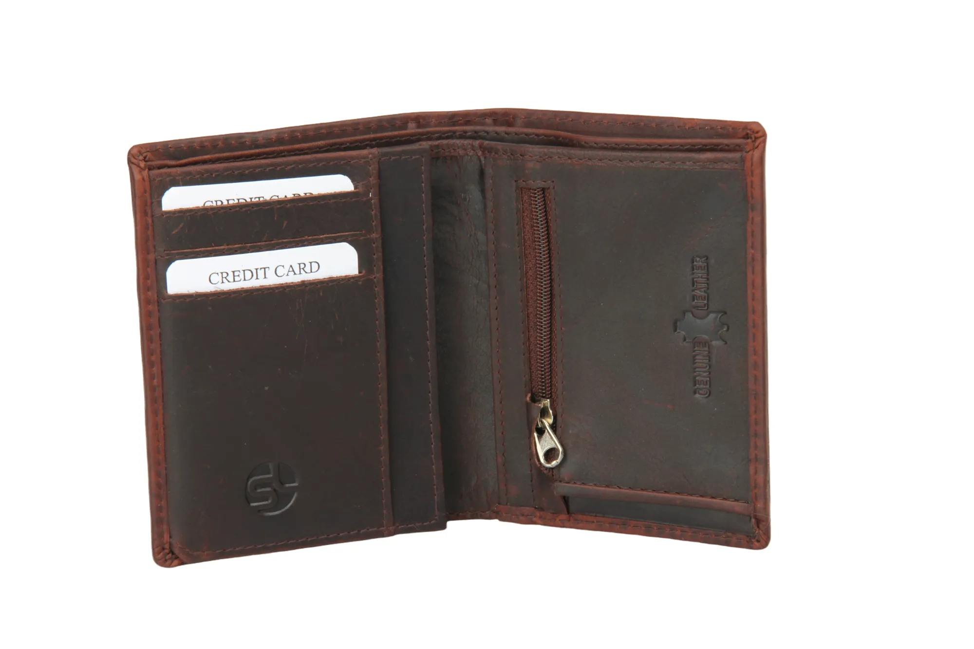 Mens leather wallet with zodiac sign 92916 (Cancer) Brown