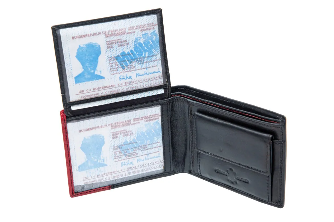 MENS WALLET 92918 (BLACK WITH RED)