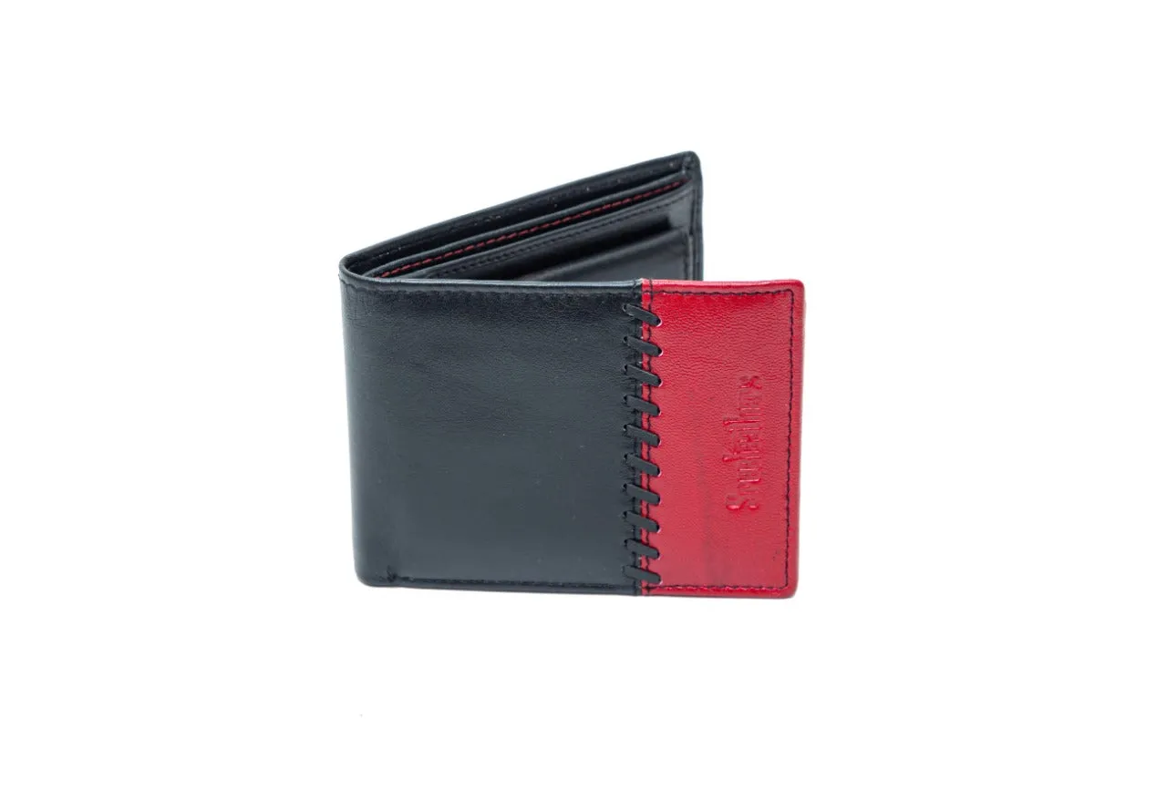 MENS WALLET 92918 (BLACK WITH RED)