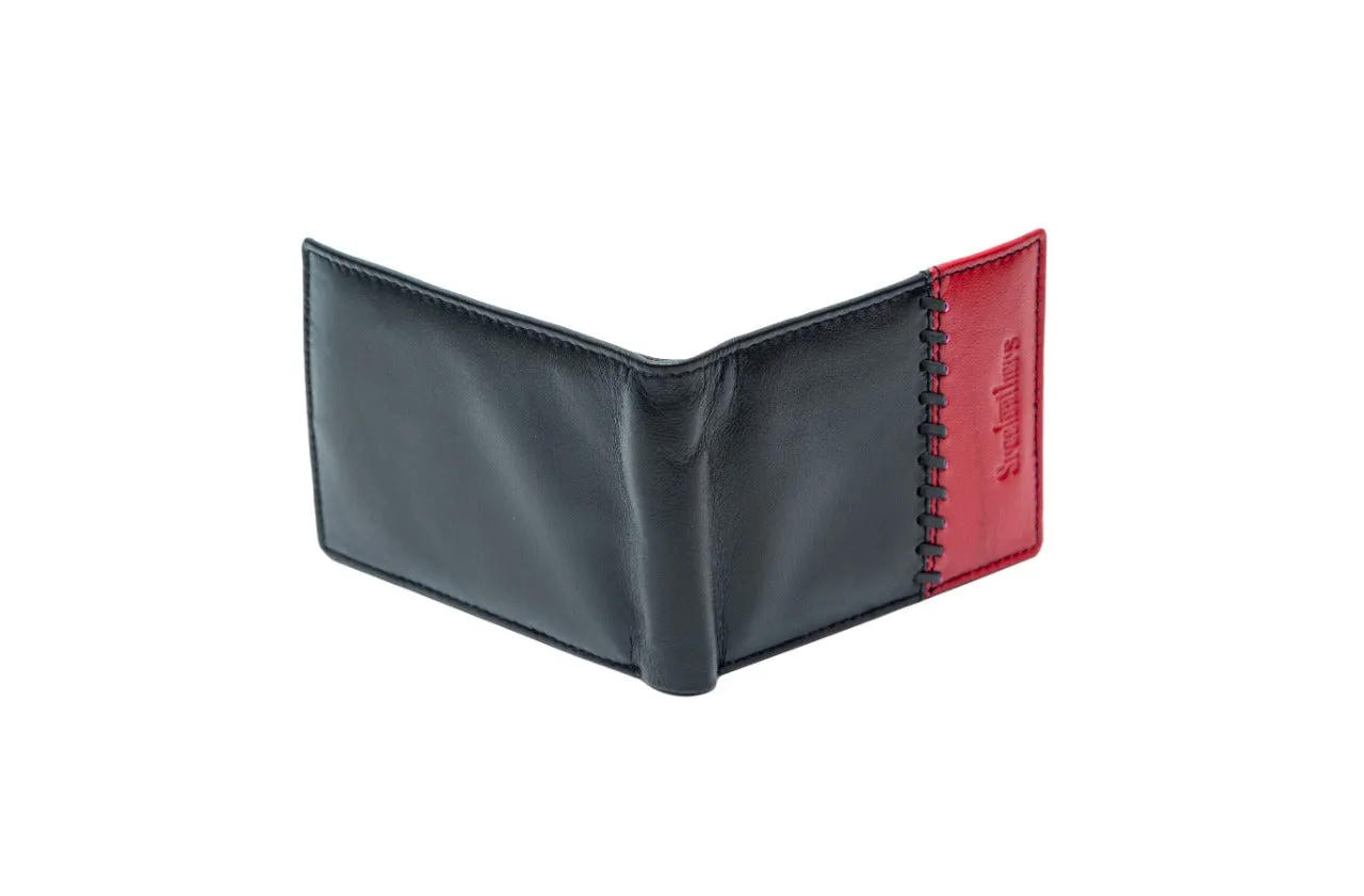 MENS WALLET 92918 (BLACK WITH RED)