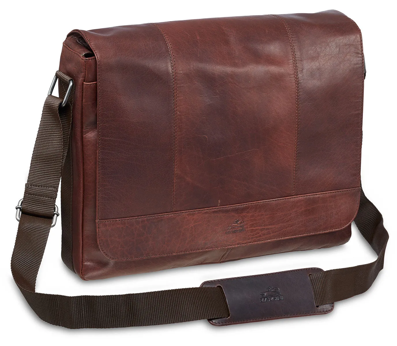 Messenger bag for 15'' Laptop / Tablet, 16.25" x 3.25" x 12", Brown