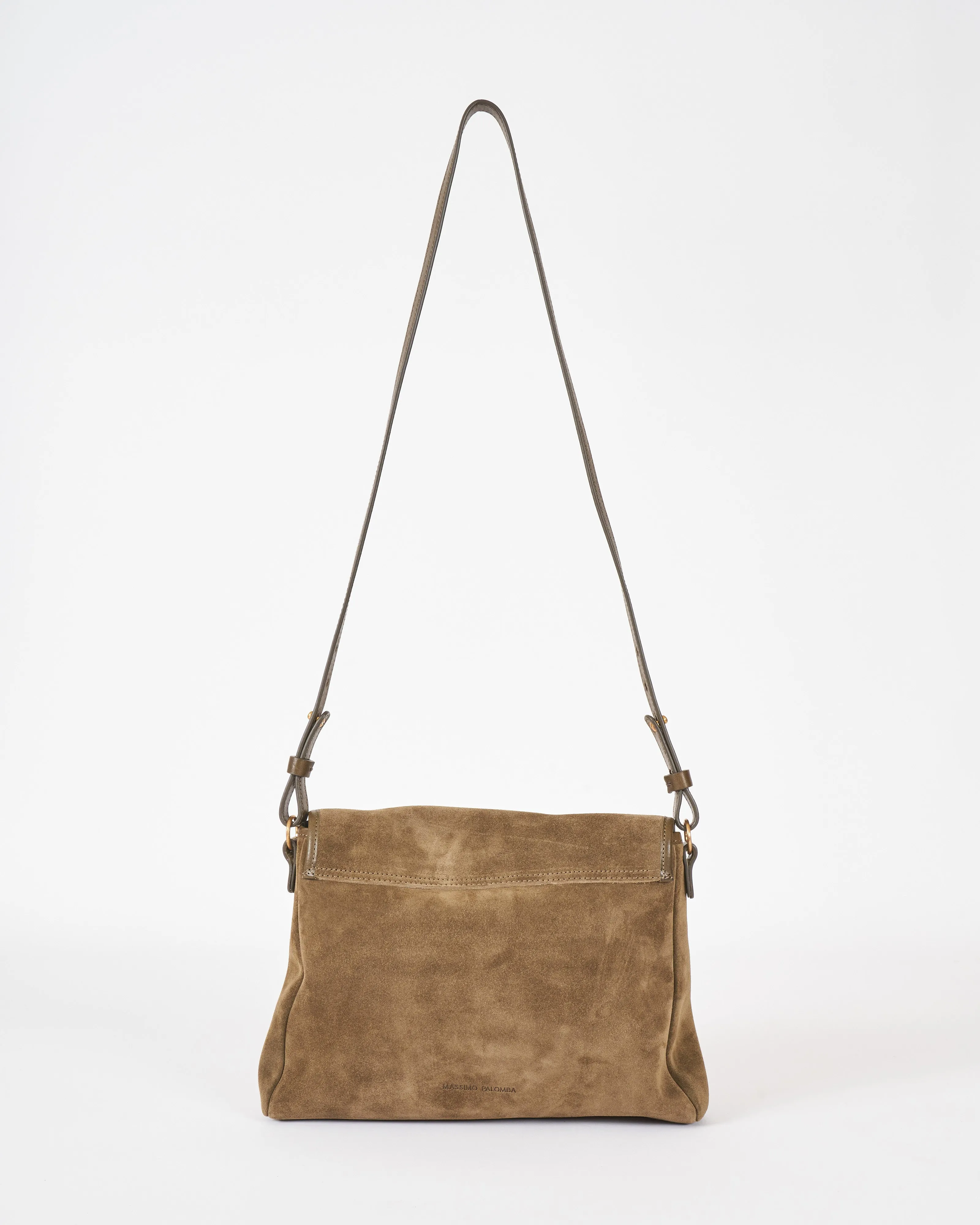 messenger bag - olive suede