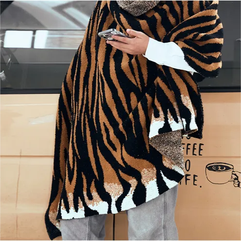 Microfiber Tiger Stripe Throw