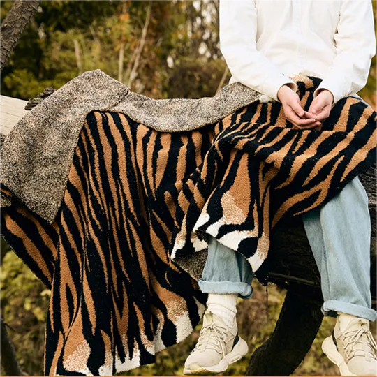 Microfiber Tiger Stripe Throw