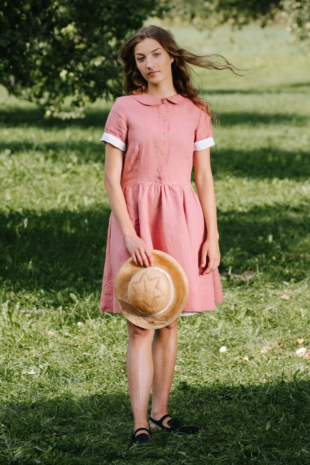 Mini Classic Dress, Short Sleeve, Vintage Pink