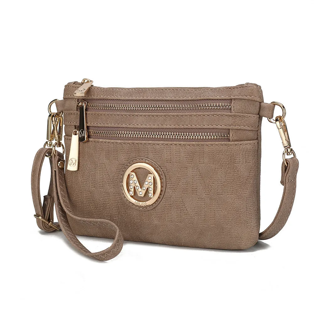 MKF Collection Roonie Milan Signature Crossbody Wristlet by Mia k