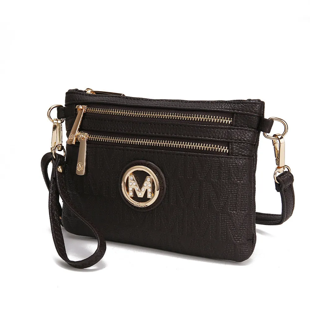 MKF Collection Roonie Milan Signature Crossbody Wristlet by Mia k