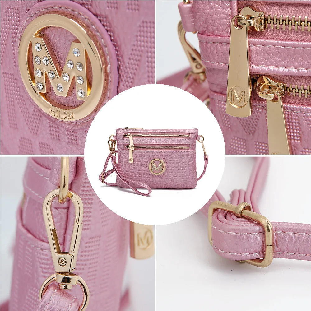 MKF Collection Roonie Milan Signature Crossbody Wristlet by Mia k