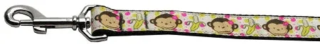 Monkeys And Bananas Nylon Dog Leash 3-8 Inch Wide 6ft Long