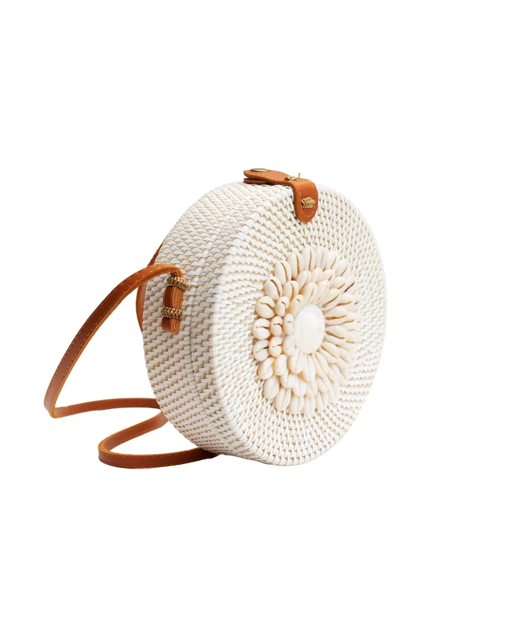 Moti Rattan Bag - white