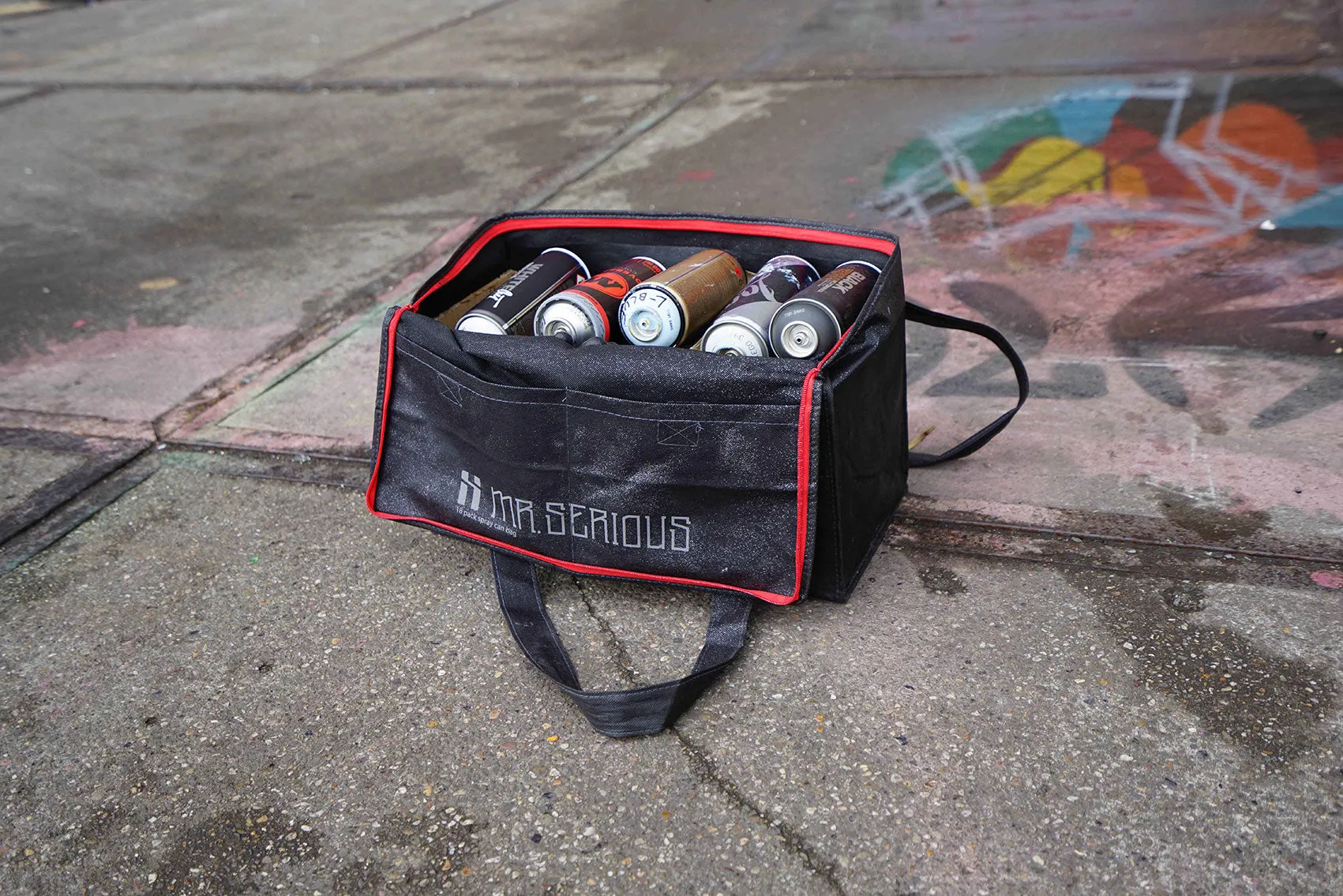 Mr Serious 18 pack spray can bag