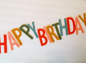 Multicolor Felt Happy Birthday Garland 6' | 1ct