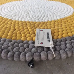 Mustard Dream Felt Ball Rug