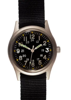 MWC MIL-W-46374A Vietnam War Pattern Watch on a Black Webbing Strap