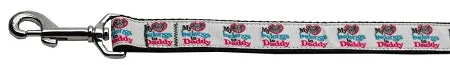 My Heart Belongs To Daddy Nylon Dog Leash 5-8 Inch Wide 6ft Long