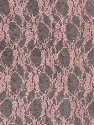 NYLON FLORAL STRETCHED LACE KNIT<br><h6>7-DUSTY PINK<br>LACE3-DT</h6>