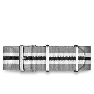 Nylon Strap Grey White Black 20mm 169.555.20