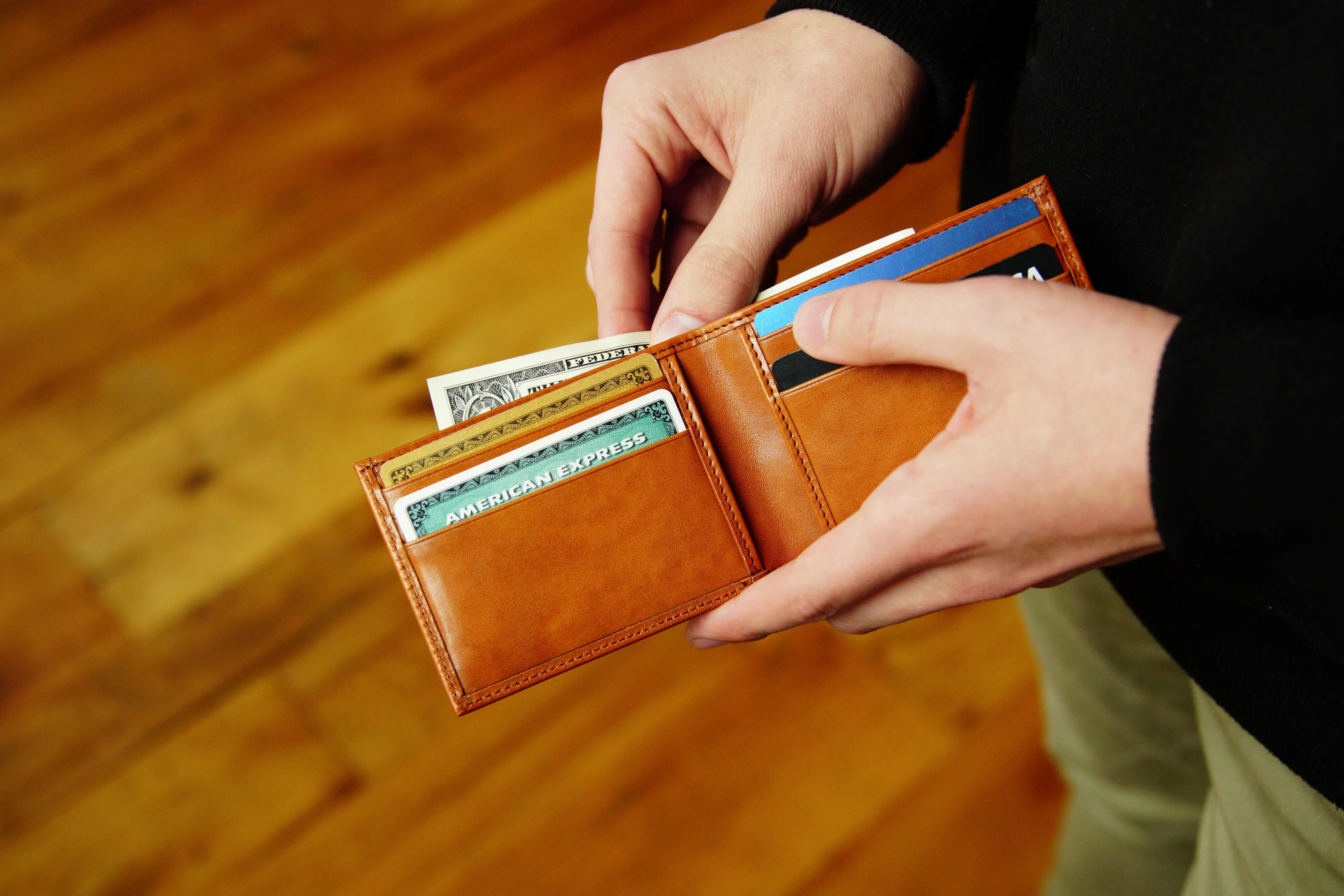 Old Leather Small Bifold Wallet