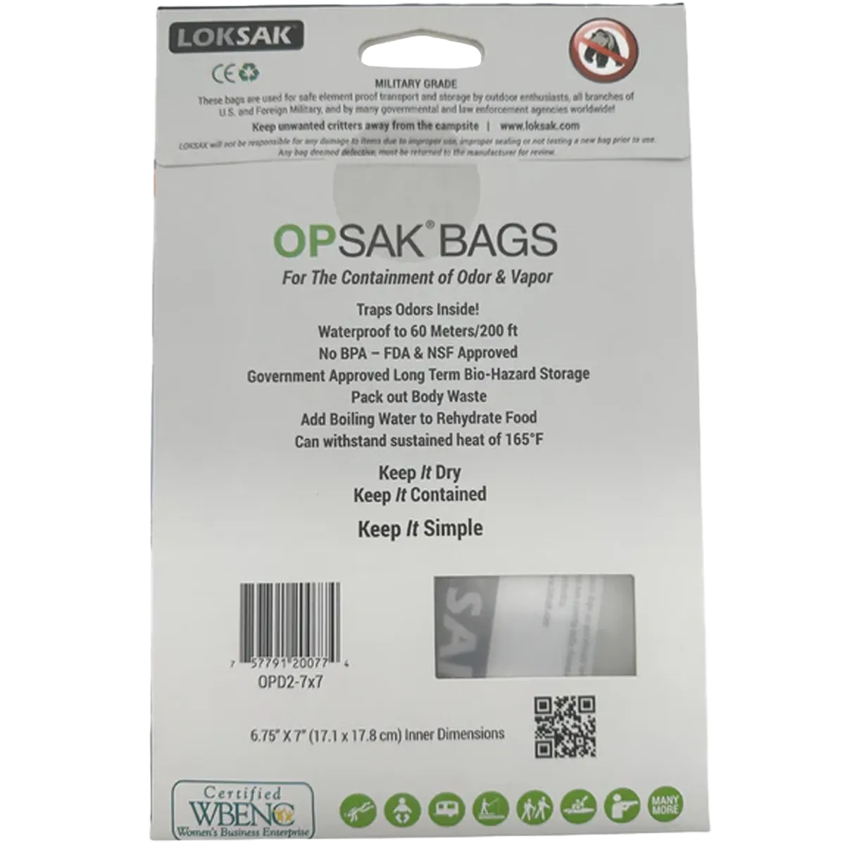 Opsak Barrier Bag 7" x 7" (2 Pack)