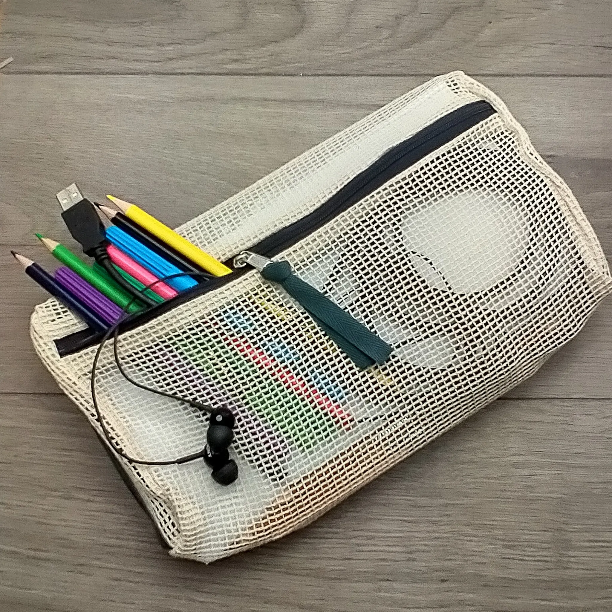 Organic Cotton Zipped Mesh Handy Tidy Bag