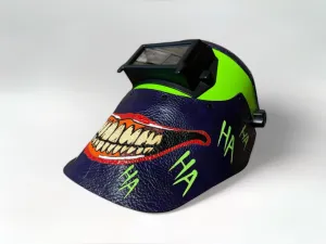 Outlaw Leather - Welding Hood - Lime Green Joker Smile