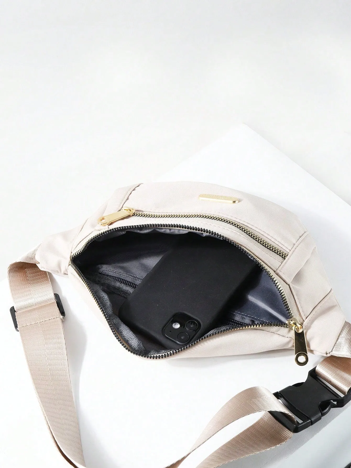 Parien Double Zipper Crossbody Waist Bag