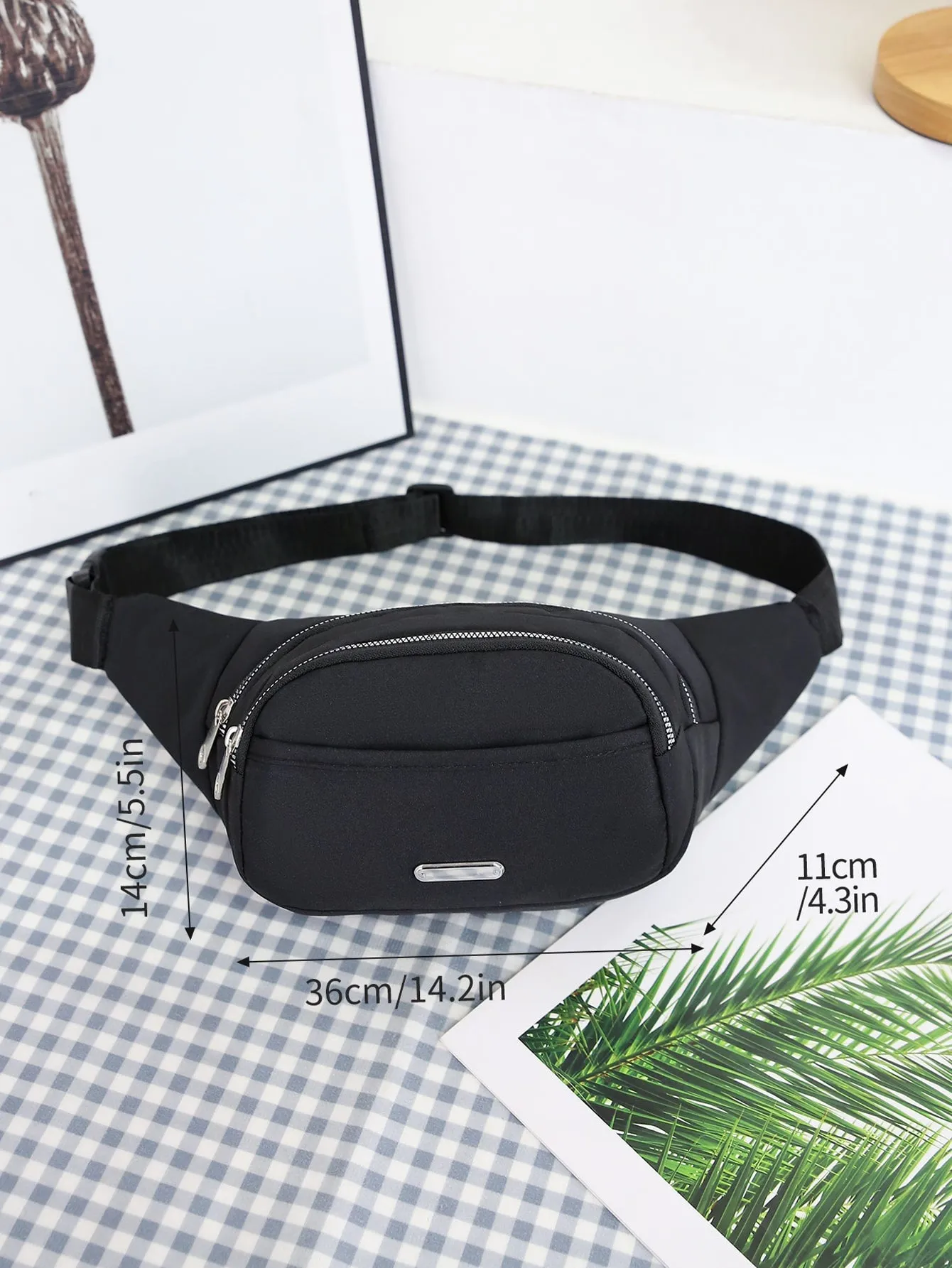 Parien Double Zipper Crossbody Waist Bag