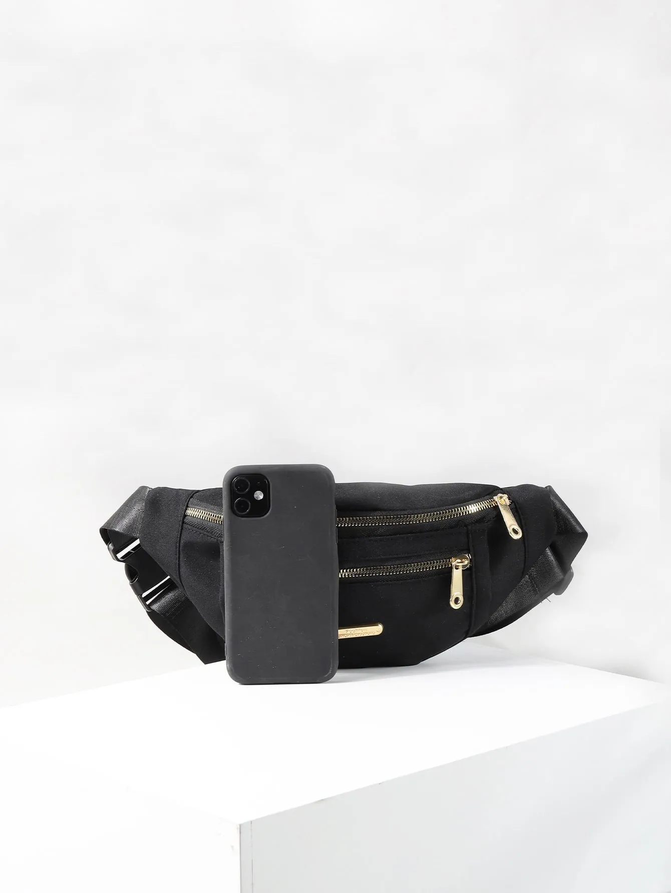 Parien Double Zipper Crossbody Waist Bag