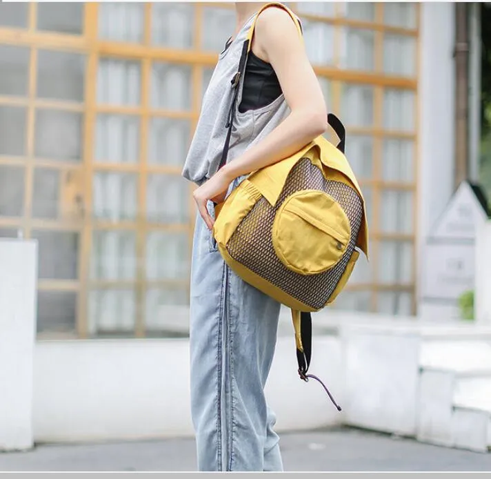 Patchwork Casual Simple Women Travel Backpack Shoulder Bag