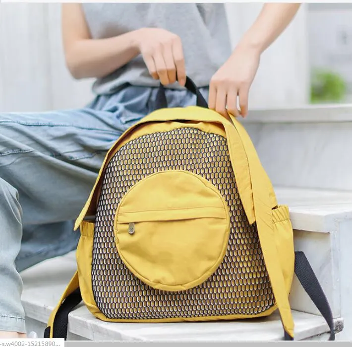 Patchwork Casual Simple Women Travel Backpack Shoulder Bag