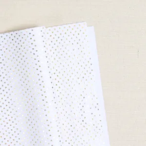 Polka Dot Felt, White with Gold Dots