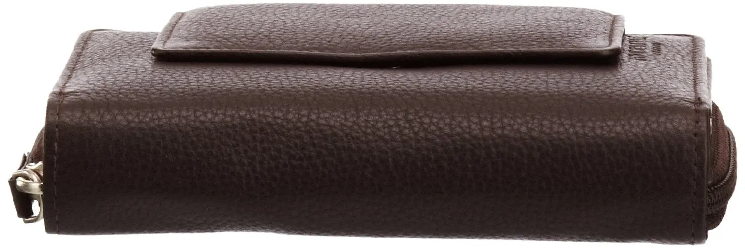 Pratico - women leather flap wallet #LW02 Brown