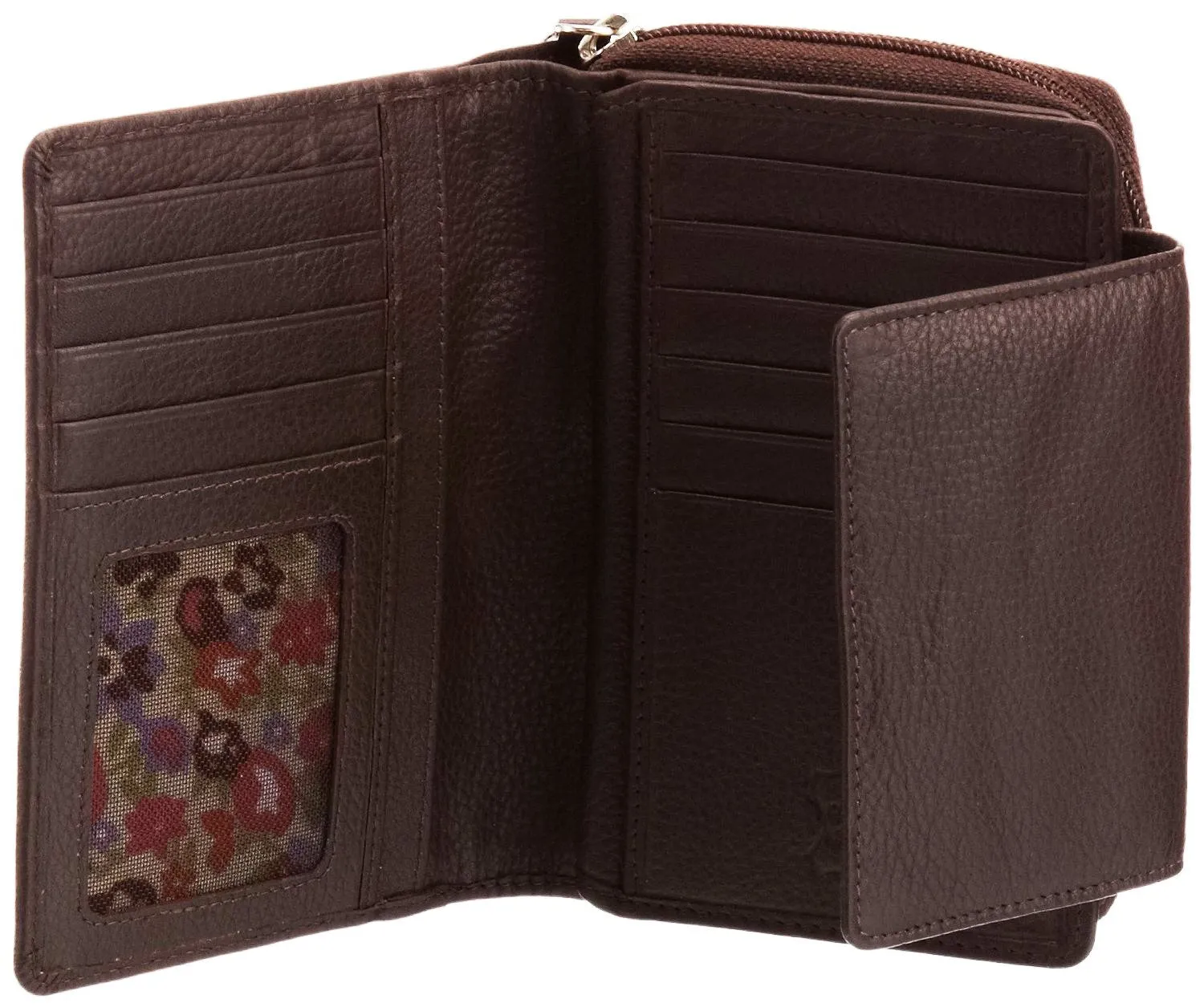 Pratico - women leather flap wallet #LW02 Brown