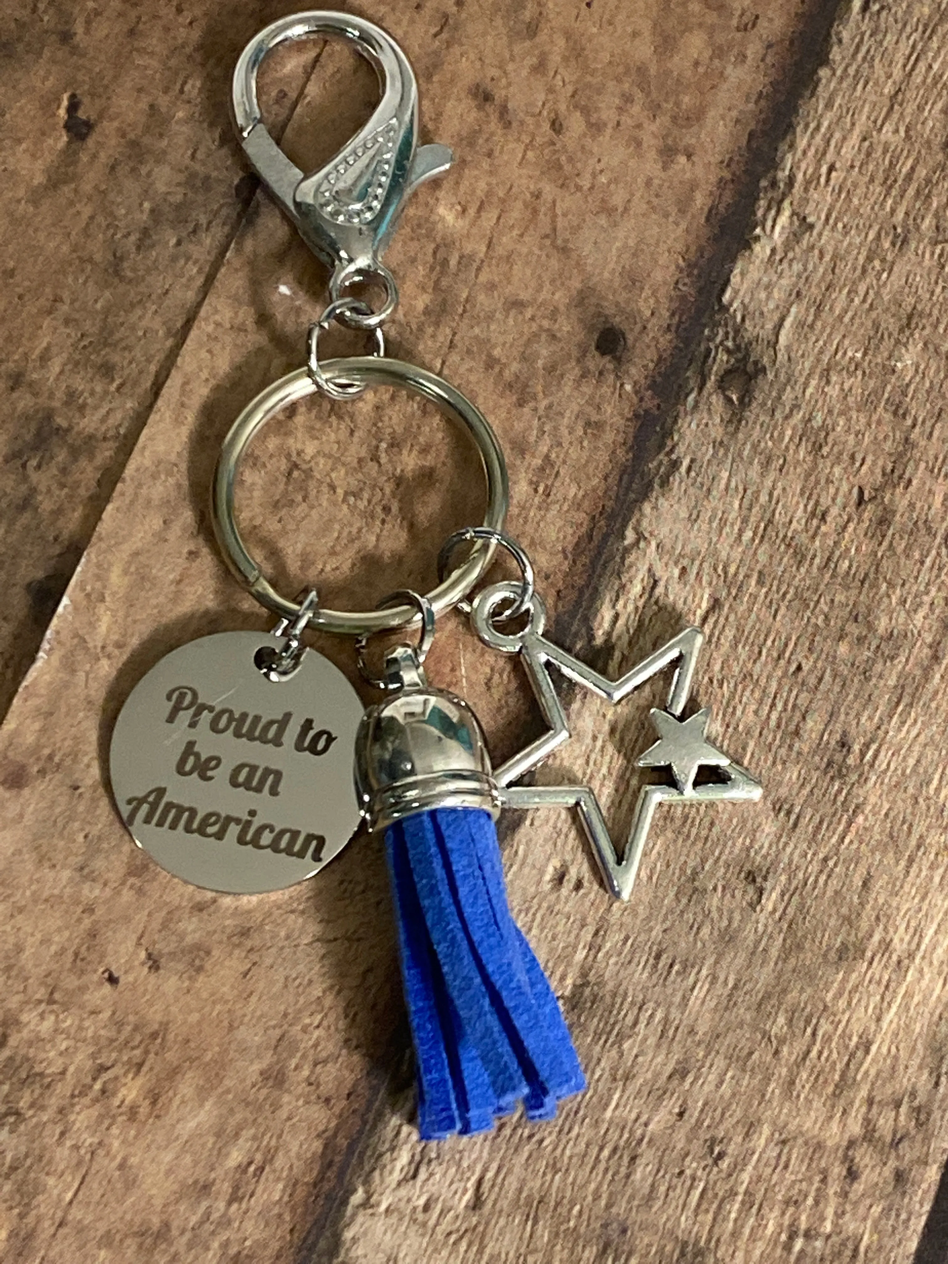 PROUD TO BE AN AMERICAN Purse Charm/Key Chain