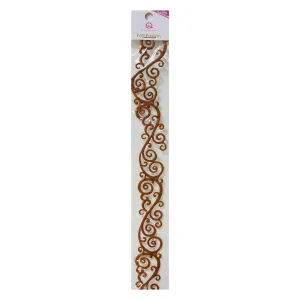 Queen & Co 12" Self-Adhesive Felt Fusion - Classic Scroll - Brown