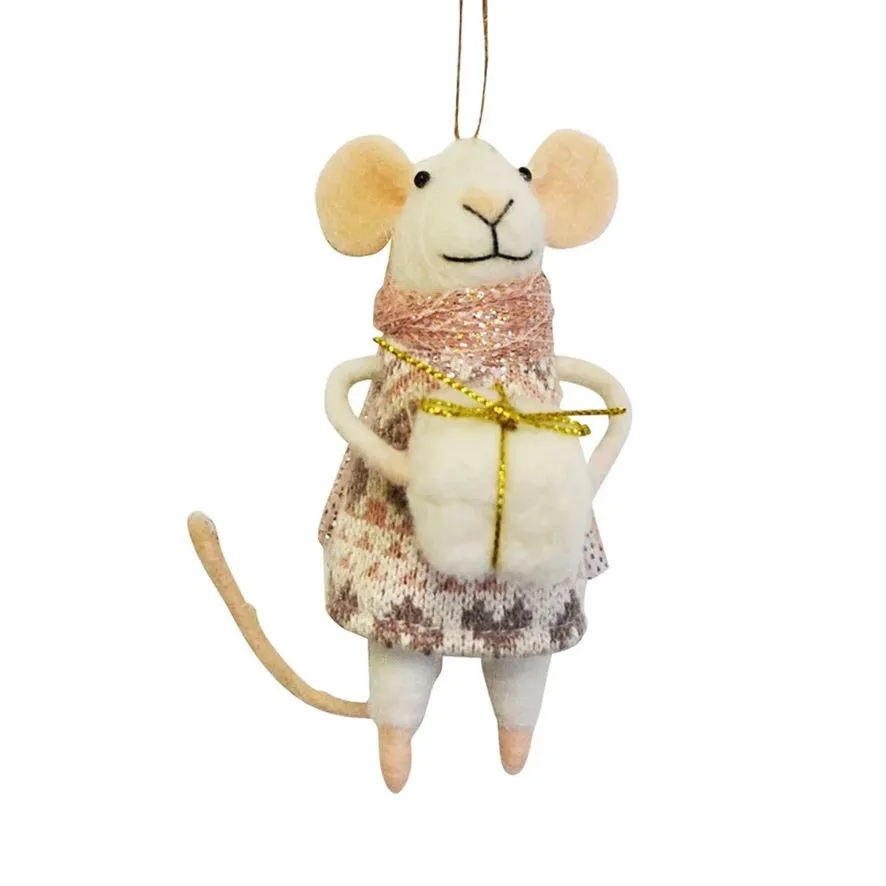 "Gifting Gail" Felt Mouse Ornament