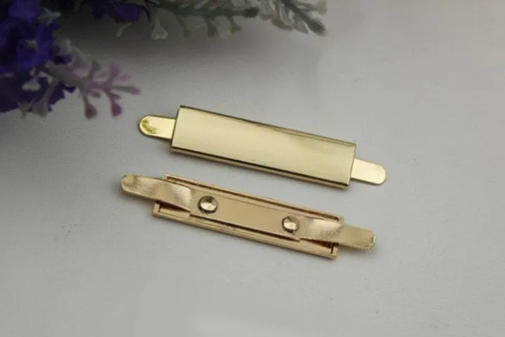 Rectangle Purse Label 2/20pcs Bag Hardware Charm Light Gold Handmade Purse Handbag Making Metal Decoration 38mm 1 1/2" Wholesale Supplies