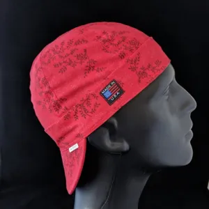 Red Calico Welding Cap