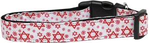 Red Star Of David Nylon Cat Collar