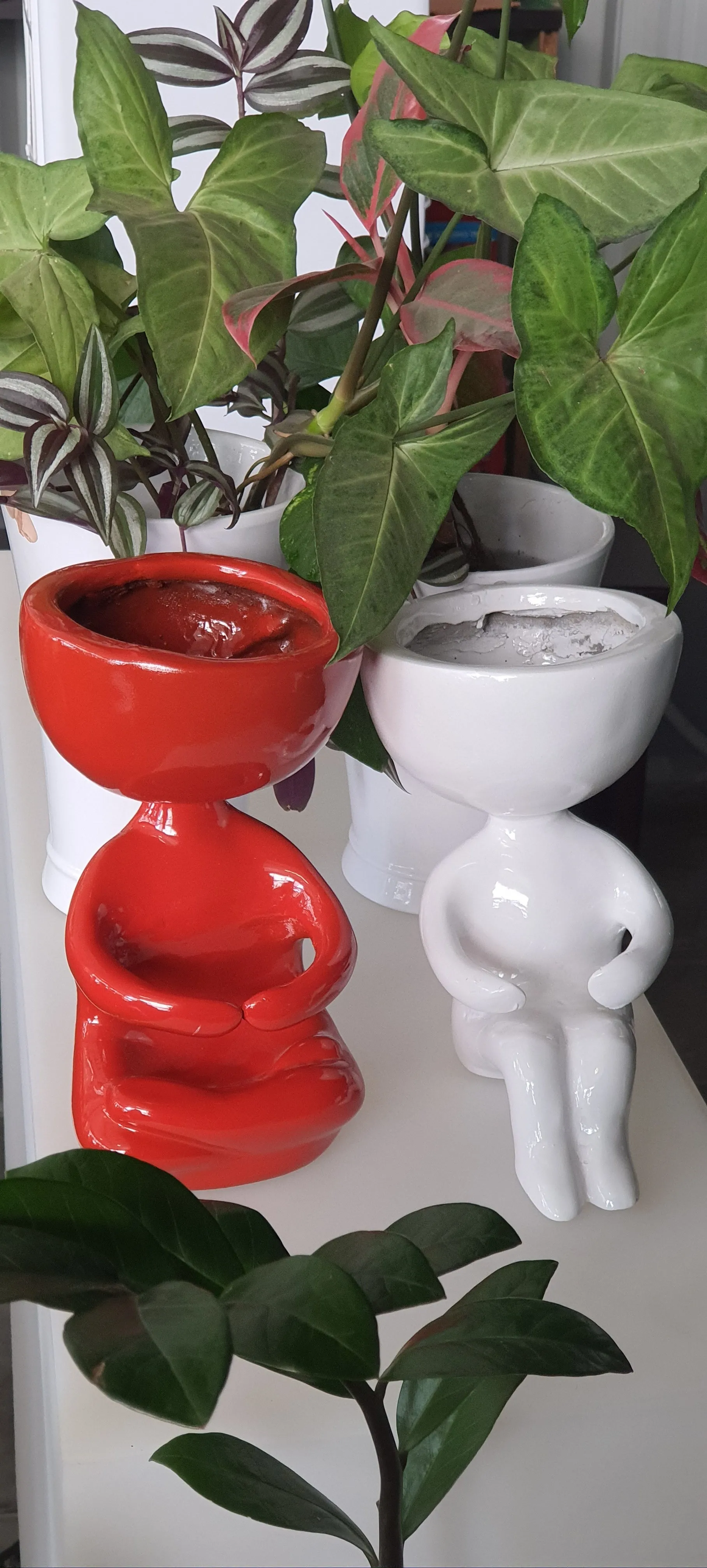 Resin White Yoga Planter 103