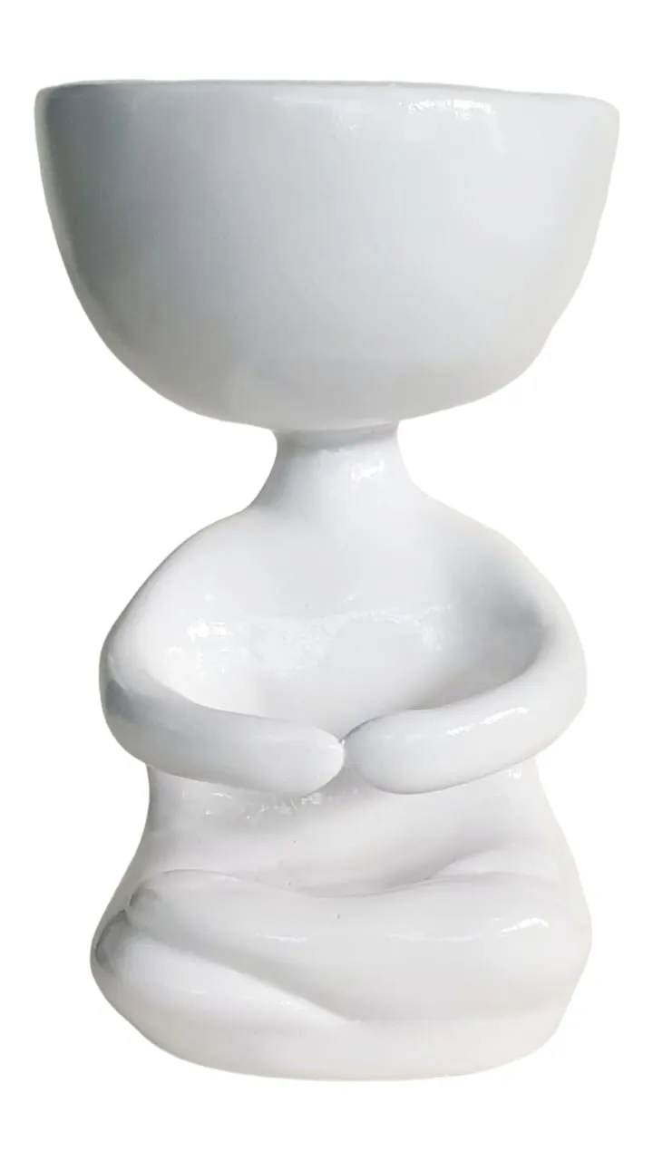 Resin White Yoga Planter 103