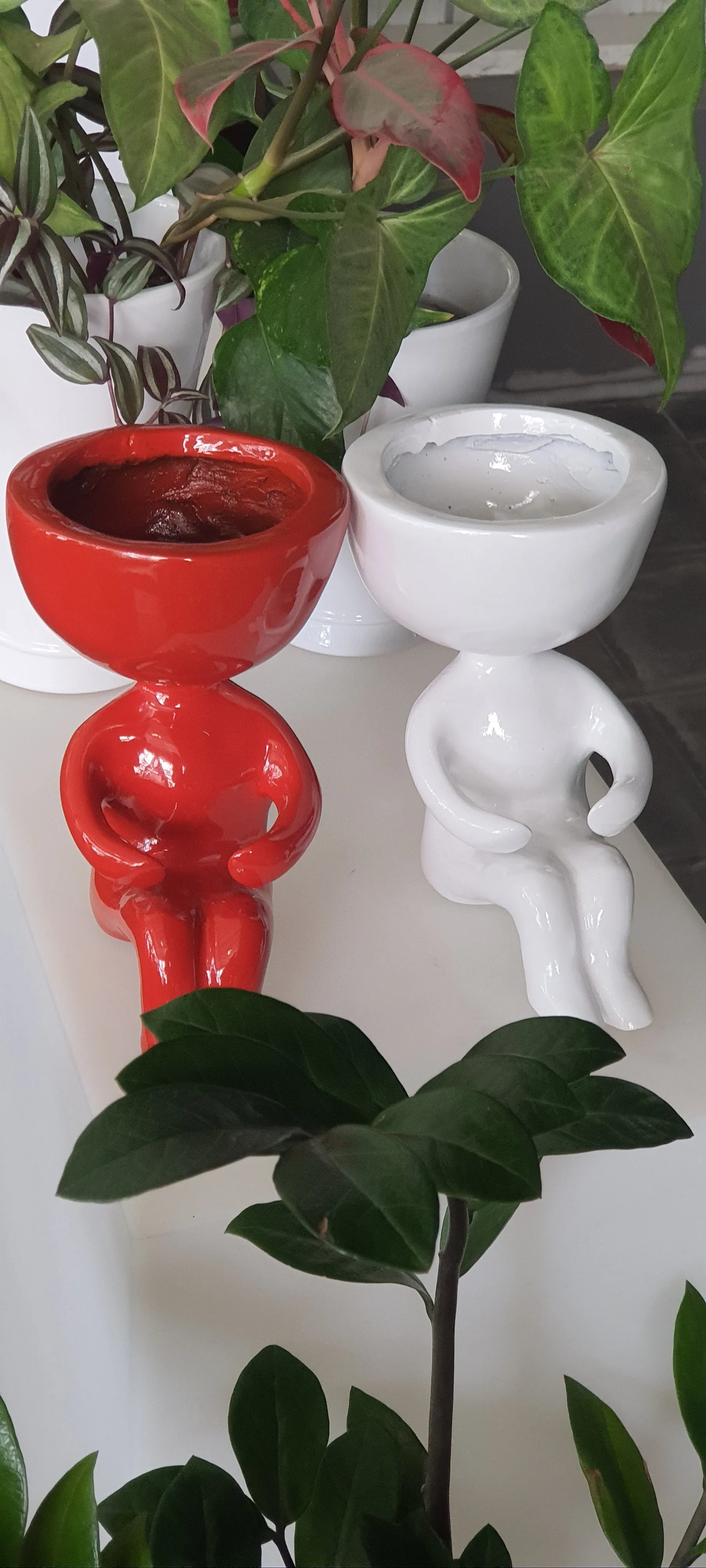 Resin White Yoga Planter 103