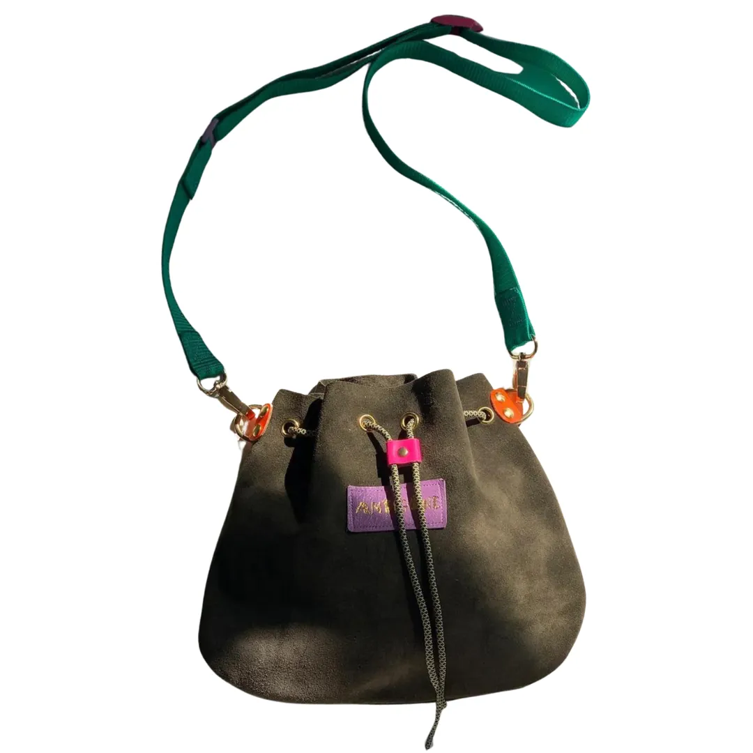 Rhea Gathered Suede Bag in Moss by Antigone