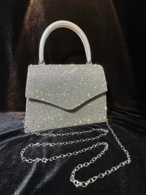 Rhinestone Silver Handbag