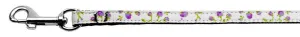 Roses Nylon Ribbon Leash Purple 3-8 wide 6ft Long